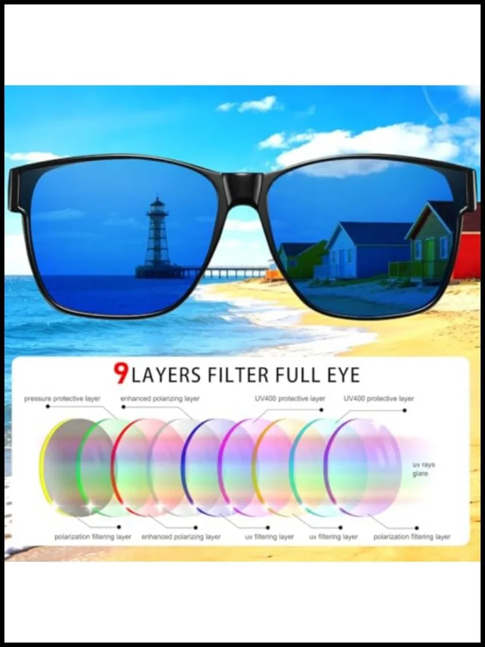 Oversized Fit Over Polarized Sunglasses UV400 Protection for Driving